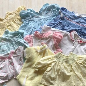 Vintage girls baby clothes lot  9 pcs. 6mo.-18 mo.